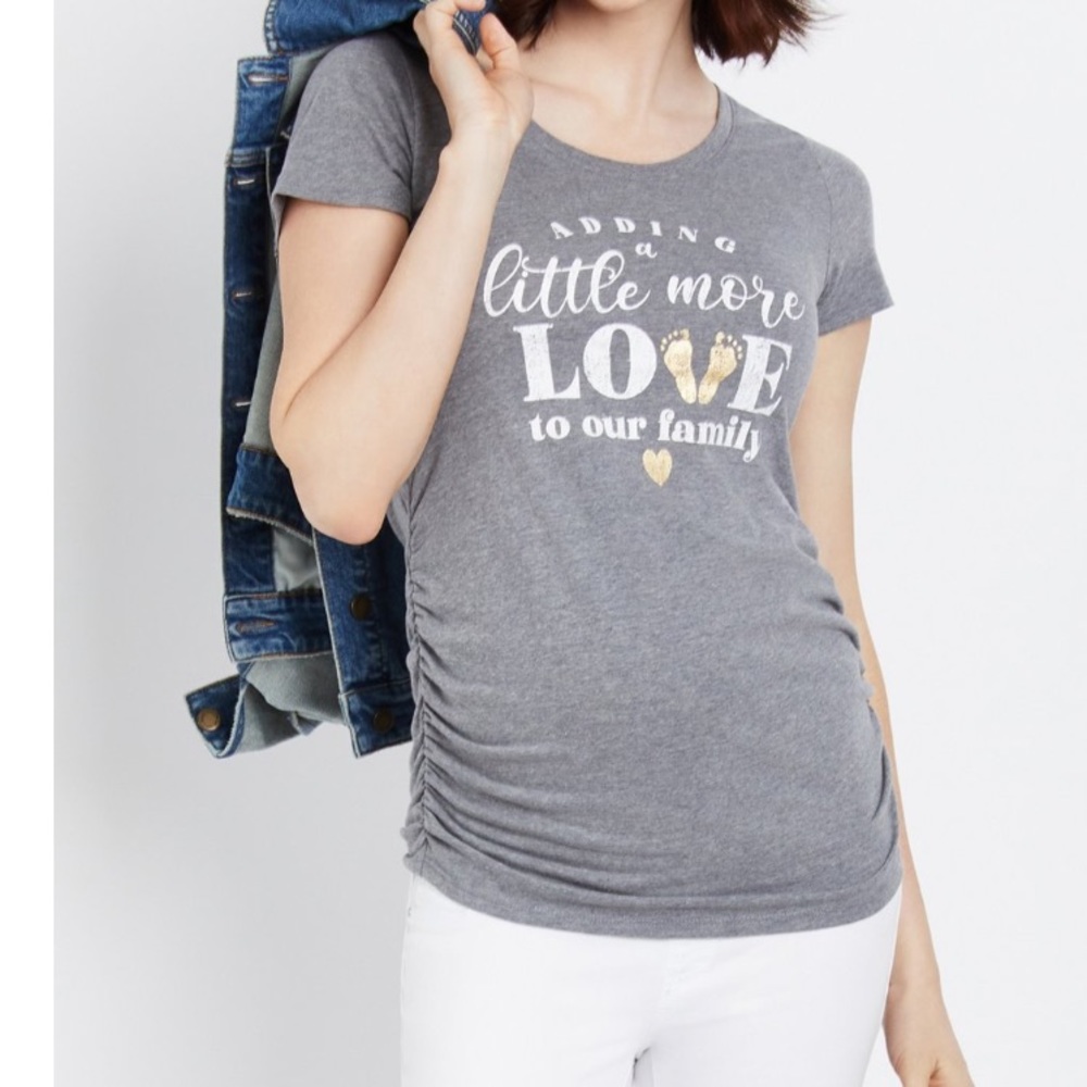 Motherhood Maternity - Gray 'Adding a Little More Love to Our Family' M… - Picture 5 of 5